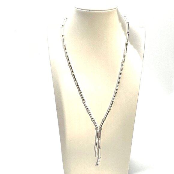 Links of London Sterling Silver Bamboo Y Necklace Kate Middleton Style 21" EUC - Picture 2 of 7